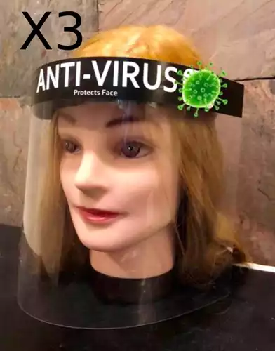 מגן פנים שקוף אנטי ווירוס 3 יח 
