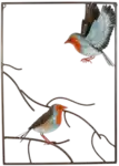 קיכלי אדום חזה יושב מסגרת ברזל