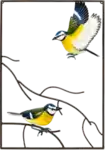 ירגזי כחול מסגרת מתכת