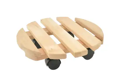 תחתית עץ בהיר טרולי לעציץ קוטר 40 ס