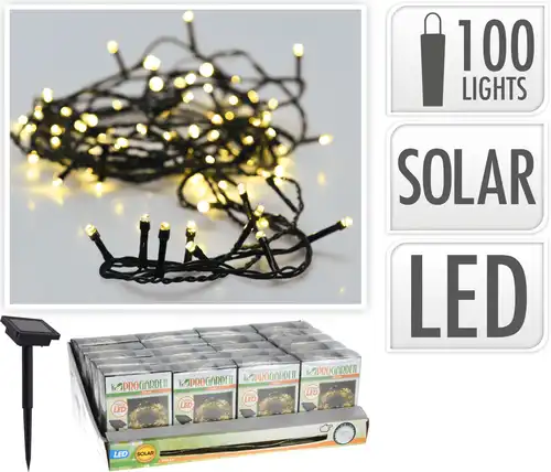שרשרת תאורת אור חם LED סולארית